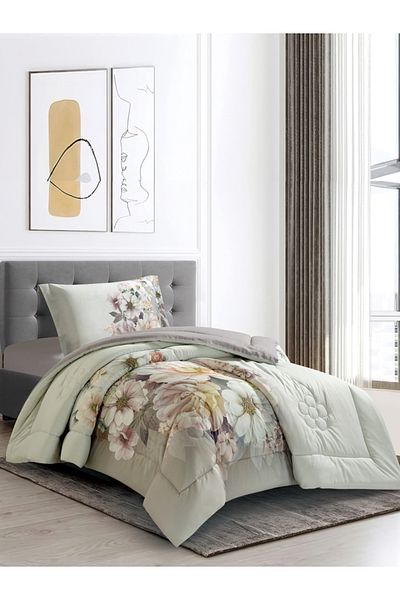 Donetella 2-Piece Digital Print Comforter Set – Twin Size 170x230 cm, Soft Microfiber Bedding Set.