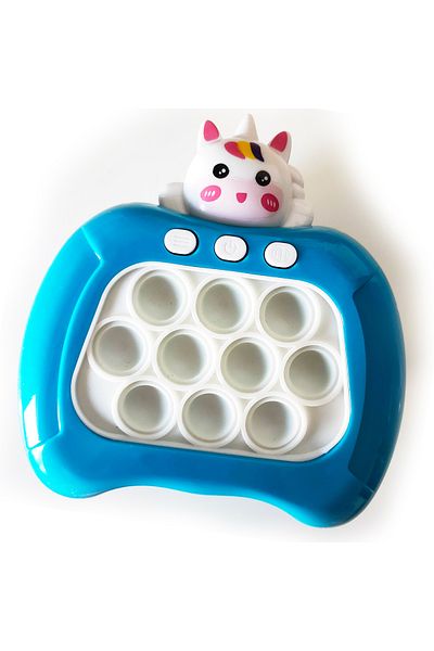 sallma Pop-It Console interactive game, anti-stress, with sounds and lights, Blue Unicorn shape