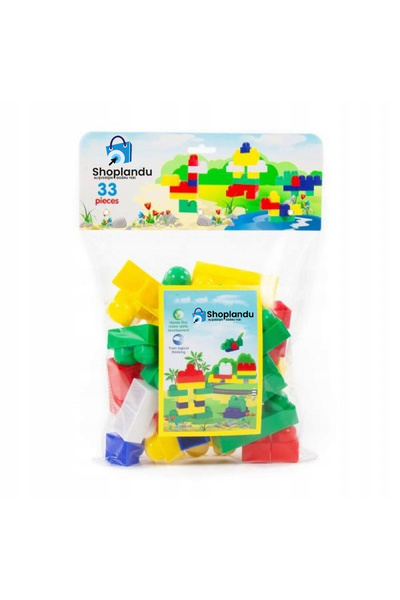 Shoplandu لعبة 33 قطعة مكعبات تصميم تعليمية
