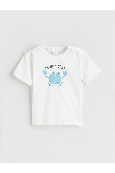 LC Waikiki Crab Printed Baby Boy T-Shirt and Shorts 2-Piece