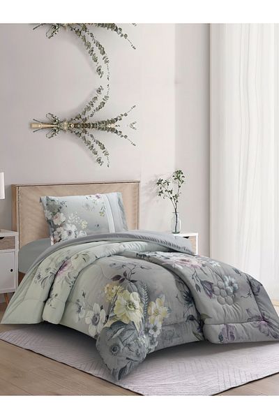 Donetella 2-Piece Digital Print Comforter Set – Twin Size 170x230 cm, Soft Microfiber Bedding Set.
