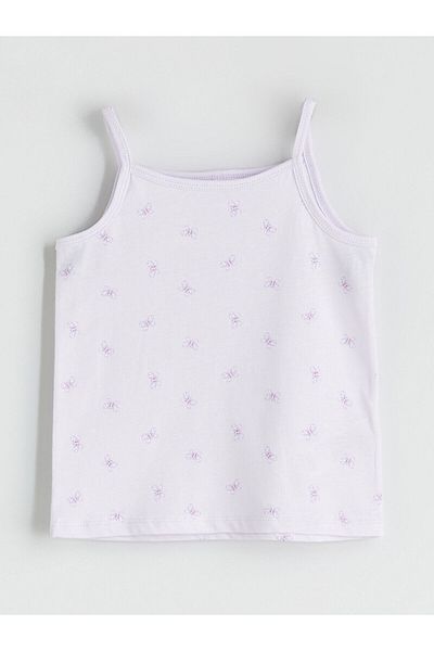 LC Waikiki Butterfly Printed Baby Girl Tank Top and Shorts 2-Piece Set