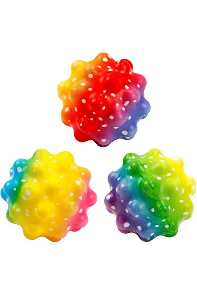 sallma Set 3 mingi Saltarete, super ball, multicolor/curcubeu, 7 cm