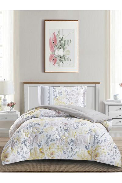 Donetella 2-Piece Digital Print Comforter Set – Twin Size 170x230 cm, Soft Microfiber Bedding Set.