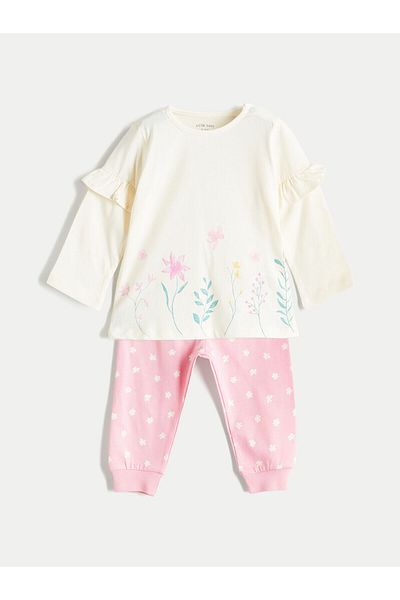LC Waikiki Floral Baby Girl T-Shirt and Pants 2 Pcs