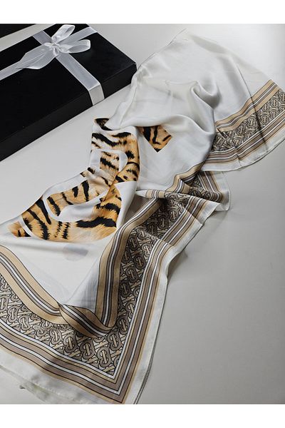 Webinay Home B Pattern Tiger Imported Silk Voile Shawl Scrafs Hijab