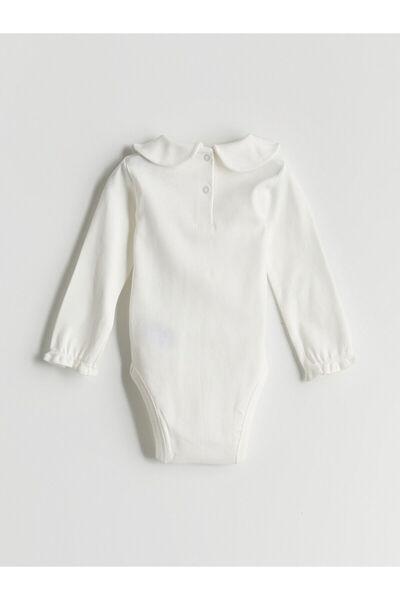 LC Waikiki Ekru Bebe Yaka Kız Bebek Çıtçıtlı Body ve Tayt 2'li