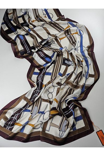 Webinay Home Belt Pattern Imported Silk Voile Shawl Scrafs Hijab Silk Voile Shawl