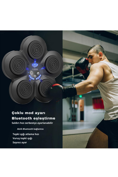 Fırsat7 Boks Eğitim Makinesi Müzikli Duvara Monte Edilebilir Eldivenli Boks Padi Yetişkin Boks Egzersizi