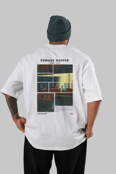 Ankhises تي شيرت إدوارد هوبر نايت أوز مطبوع من الخلف كبير الحجم للرجال والنسا...