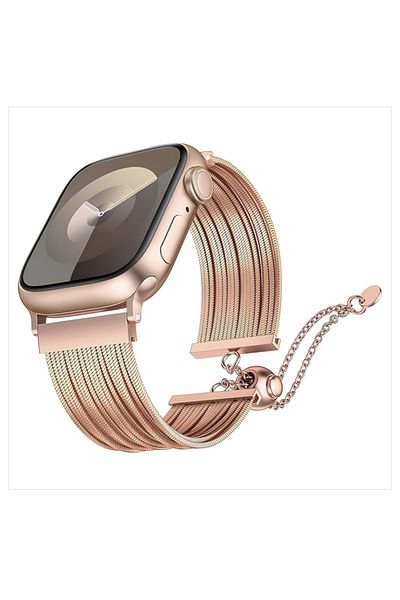 Bushco Store ساعة Apple Watch المتوافقة مع حبل من القش المهدب 38-40-41/ساعة 10 42 ملم