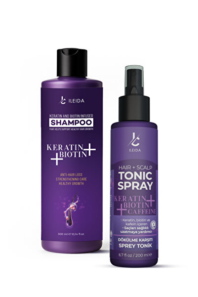 İLEİDA Biotin Ve Keratin Dökülme Karşıtı Şampuan & Tonik Set