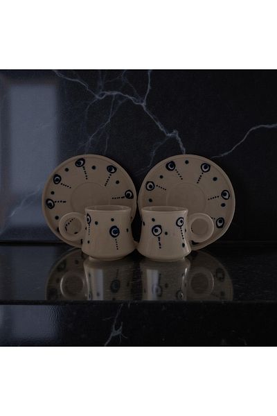 Çiporcal Damla Nazar 2 Pcs Turkish Coffee Cup Set