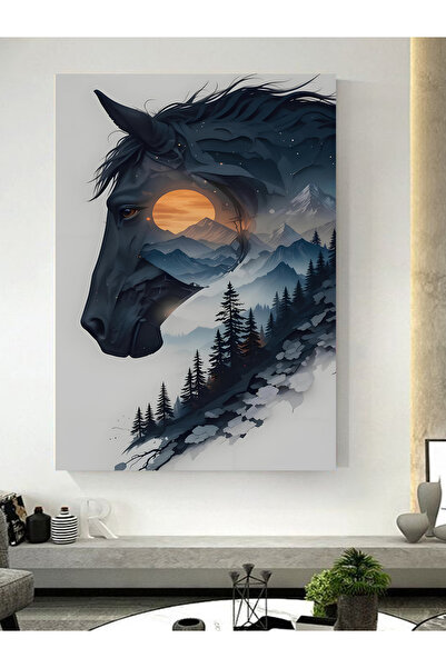 ESLEM AT VE AY KANVAS TABLO