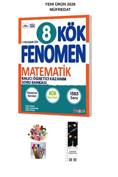 Fenomen Yayıncılık Fenomen 8. Sınıf KÖK Matematik Soru Bankası (UZAY A.+KALEM B)YENİ 2026 MÜFREDAT