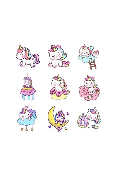 Bimotif Set of Stickers Cute Little Horses, 350 Pcs