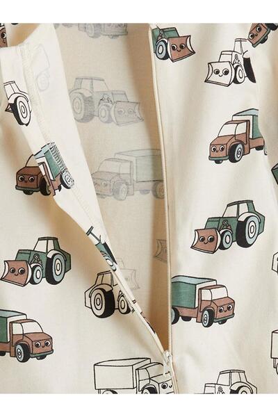 LC Waikiki Bisiklet Yaka Baskılı Erkek Bebek Tulum 2'li (W5)