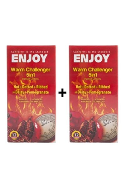 Enjoy Worm Challenger 5-in-1 Deluxe Condom Set (2-pack, 12 pieces)