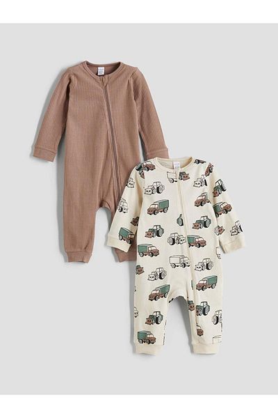 LC Waikiki Crew Neck Printed Baby Boy Jumpsuit 2-Piece (W5)