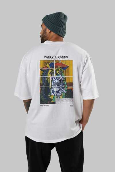 Ankhises Παμπλός Πικάσο Μπλουζάκι με στάμπα πίσω μεγάλου μεγέθους Ανδρικό Γυναικείο Βαμβακερό μπλουζάκι με λαιμόκοψη