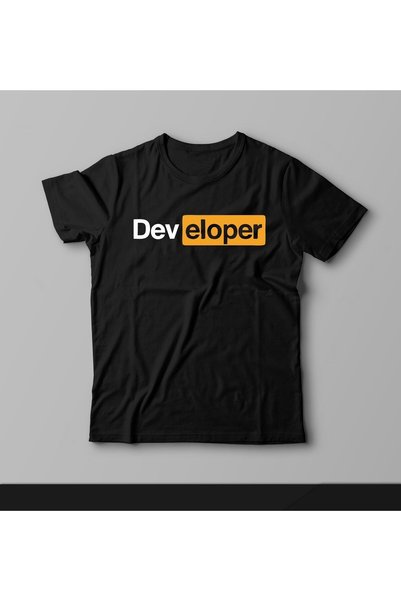 donamod تي شيرت أسود مطبوع من Developer Hub