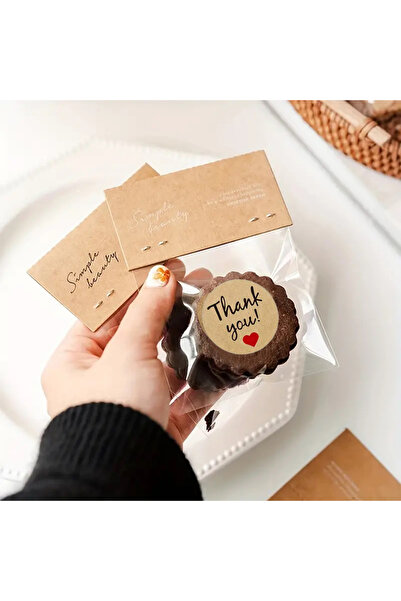 hdcw 500 ADET 2.5cm RULO YAPIŞKANLI KRAFT KAĞIT TEŞEKKÜRLER "THANK YOU" STICKER ETİKET HEDİYE PAKETLEME