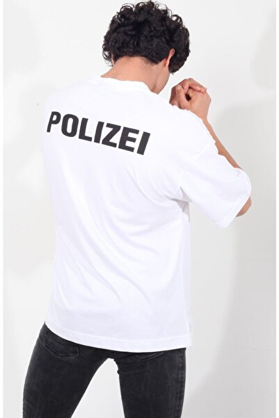 donamod Marecash Policija Štampano Oversize kroj Unisex T-shirt