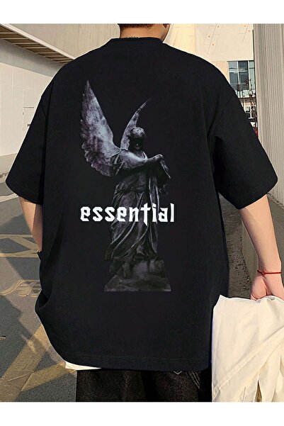 donamod Unisex Oversize Mold Letter și Formă Grafică Drop Shoulder Stil Harajuku