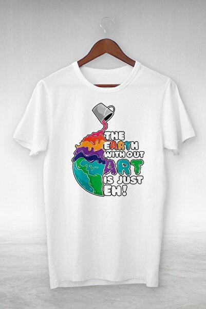 donamod Unisex Λευκό The Earth Without Art Is Just Eh! Εικονογράφηση Tshirt G...