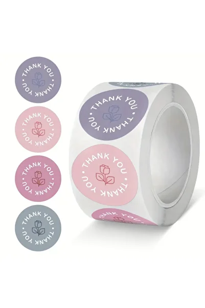 hdcw 500 Pcs 2.5cm Roll Adhesive Thanks "Thank You" Sticker Label Gift Packaging