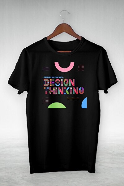donamod Tricou unisex negru Design Think Drawing Cte-030