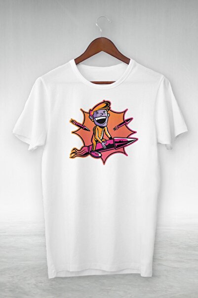 donamod Unisex Λευκό εμπριμέ T-Shirt