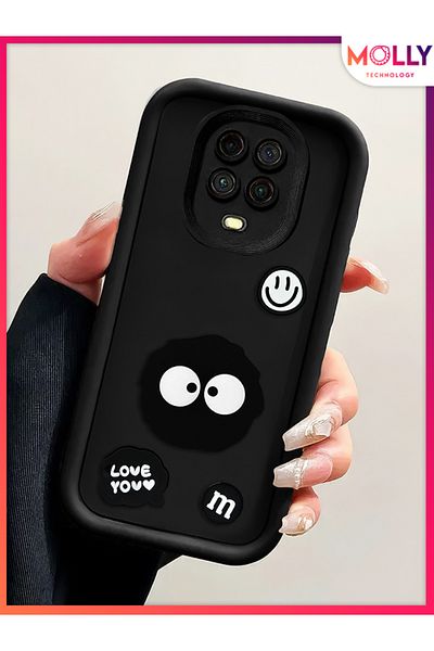 Molly حافظة سيليكون لطيفة منقوشة ثلاثية الأبعاد بحواف سوداء لهاتف Xiaomi REDMI Note 9 PRO