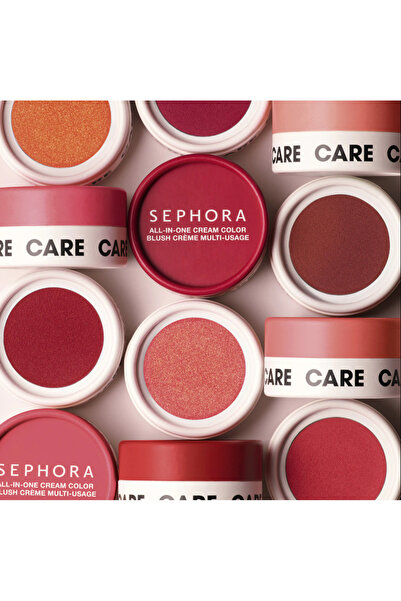 SEPHORA All-In-One Cream Color - Krem Allık, Çok Amaçlı Krem Allık Rutini (Yanak, Dudak, Göz), 3‑ü‑1 Ürün
