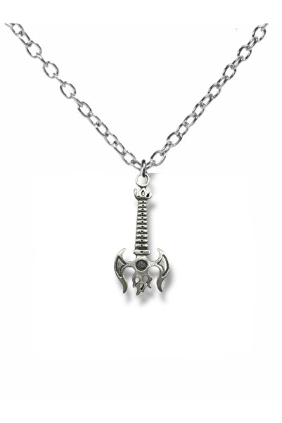 Herşey Nota Vikings Double Axe Figured Necklace – Zamak Plated Unisex Mythological Jewelry with 60 cm Chain