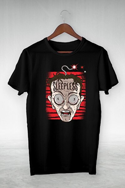 donamod أسود - رسم توضيحي لرأس الرجل الذي ينمو إلى النوم - تصميم VIP