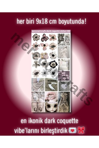 merccuri crafts Dark Coquette Sticker Set (59+ Pcs High Quality) - for Notebook, Agenda, Laptop, Scrapbooking