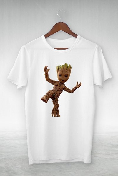 donamod Vtshirt أبيض -groot-2- رسم توضيحي - Y-025