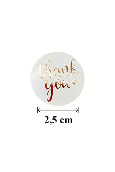 hdcw 500 ADET 2.5cm RULO YAPIŞKANLI GOLD TEŞEKKÜRLER "THANK YOU" STICKER ETİKET HEDİYE PAKETLEME