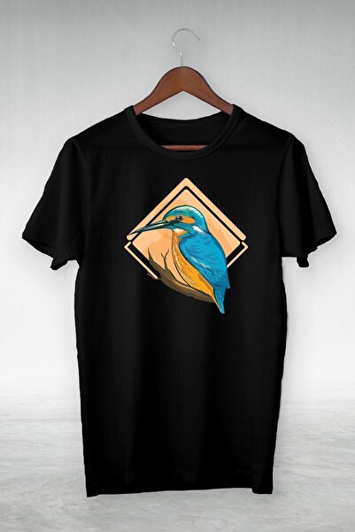 donamod Μαύρο - Κίτρινο Μπλε Πουλί - Εικονογράφηση Μπλουζάκι - Μπλουζάκι Vip ...