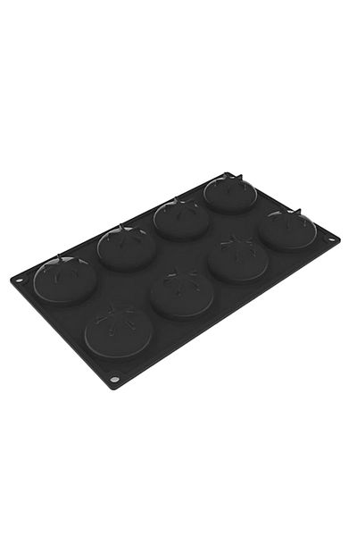 Pavoni Forma din silicon 3D pentru monoportii, Frisbee Fusto, 8 cavitati, 300x175mm, Ø60x28mm, 48 ml