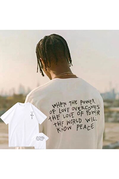 donamod Tricou pentru bărbați, alb, cu imprimeu Cactus Jack oversize, cu deco...