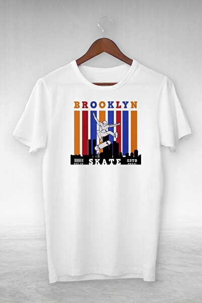 donamod تيشيرت بروكلين سكيت إستد أبيض Gsc-327