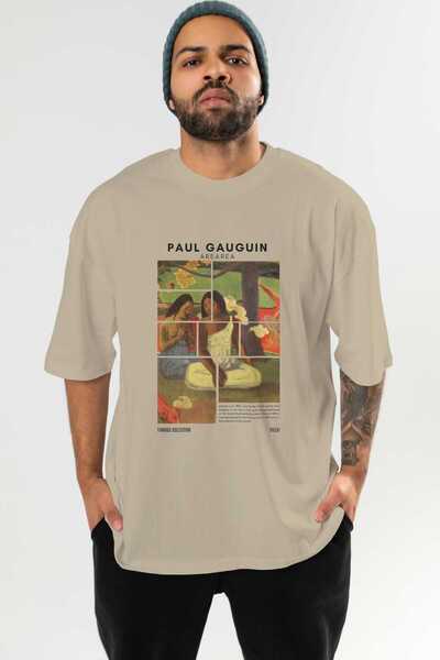 Ankhises Paul Gauguin Arearea Front Printed Oversize T-Shirt Men Women Crewneck Cotton Tshirt