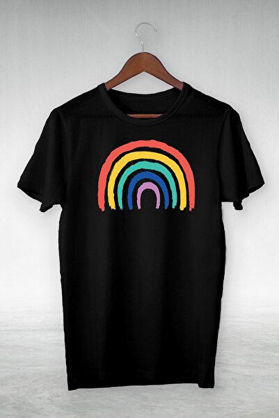 donamod Tricou cu ilustrație cu imprimeu curcubeu - Tricou cu design VIP Gsc-331