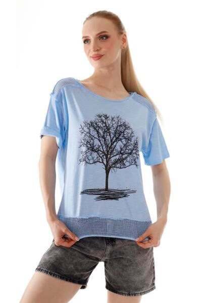 shE tekstil Μπλουζάκι με σχέδιο με πέτρινο δέντρο