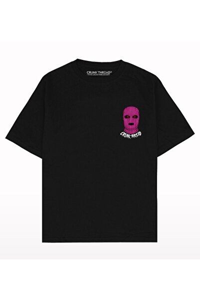 donamod Tricou oversize cu decolteu triplu cu imprimeu Crlınk Thread pentru f...