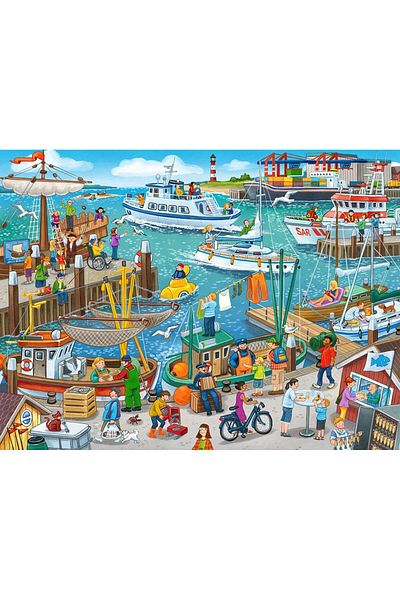 RAVENSBURGER 24 Piece Small Frame Puzzle One Day in the Port 061525