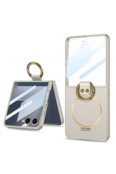 Nezih Case Samsung Galaxy Z Flip 7 Kılıf M-safe Şarj Özellikli Kıpta Yüzüklü ...