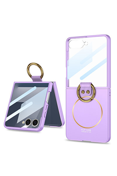 kılıffuarı Samsung Galaxy Z Flip 7 Kılıf Mat Görünümü Yüzük Aparatı M-safe Şa...